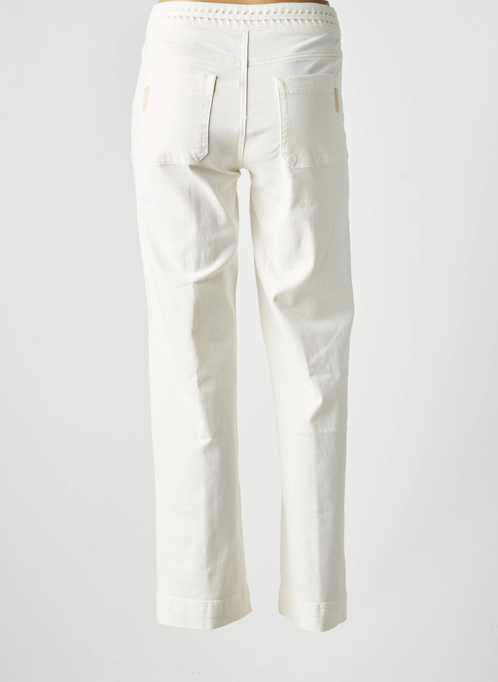 Pantalon droit stretch taille normale blanc PAZ TORRAS femme