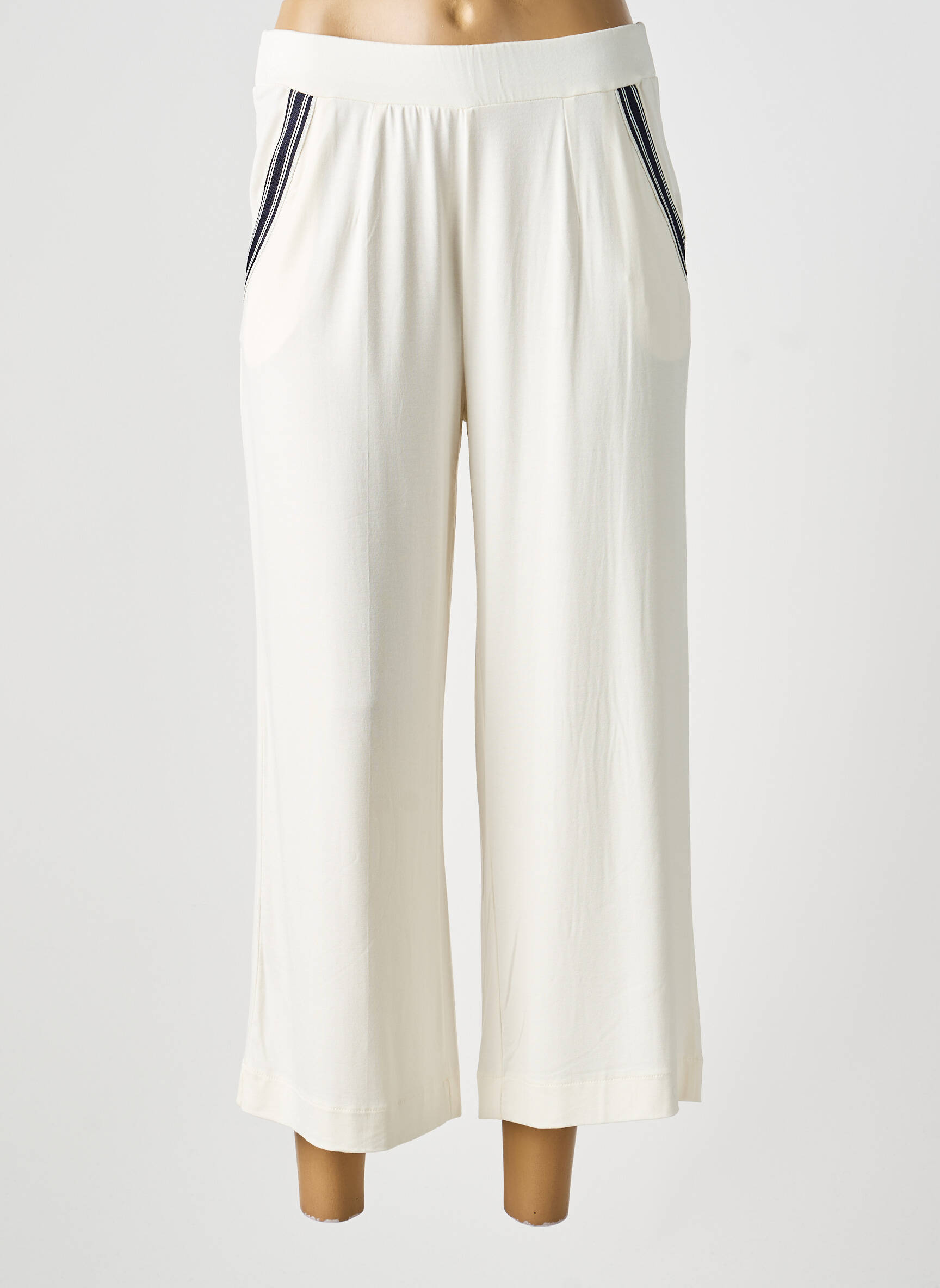 Pantalon 7/8 stretch taille normale blanc GUITARE femme