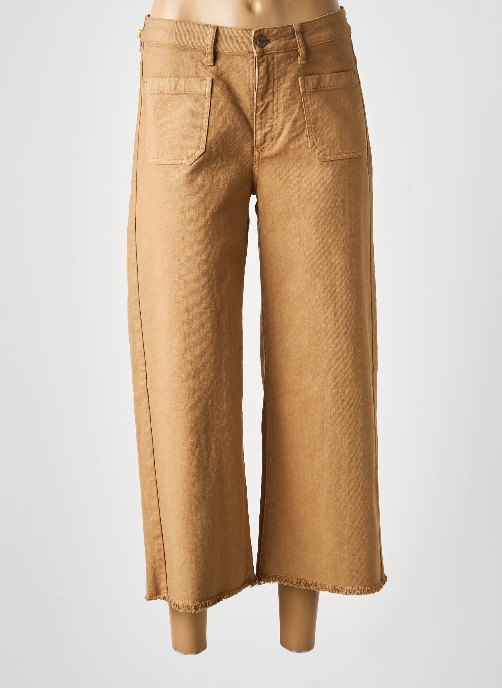 Pantalon 7/8 stretch taille normale marron COUTURIST femme