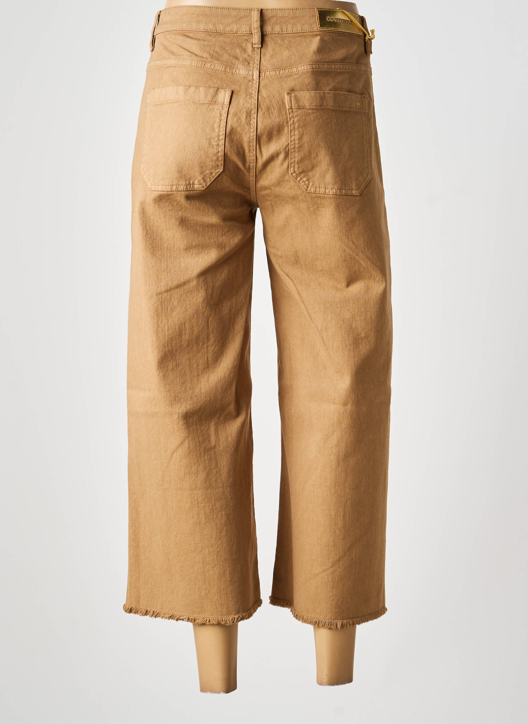 Pantalon 7/8 stretch taille normale marron COUTURIST femme