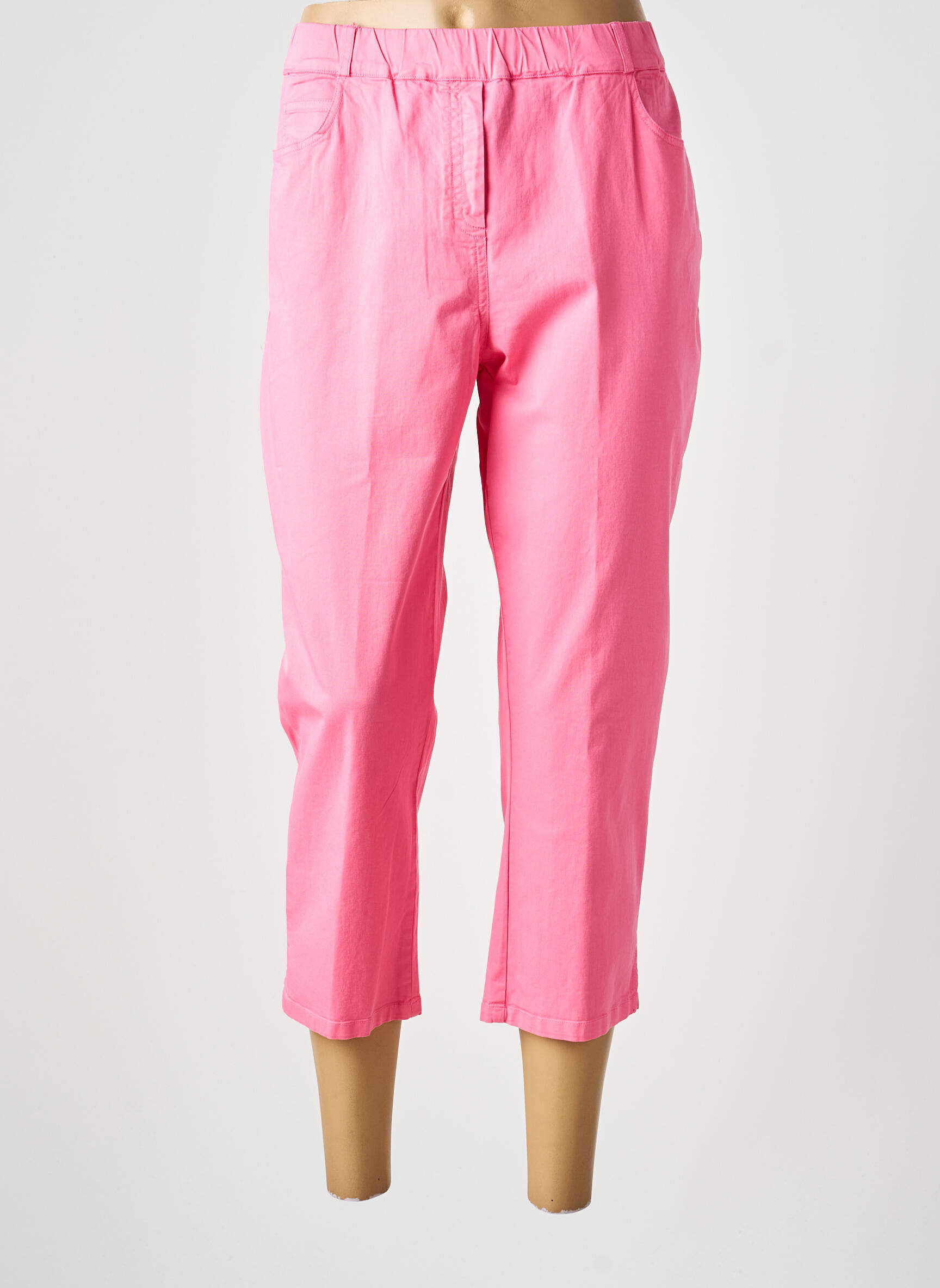 Pantacourt coupe droite taille normale rose GUY DUBOUIS femme