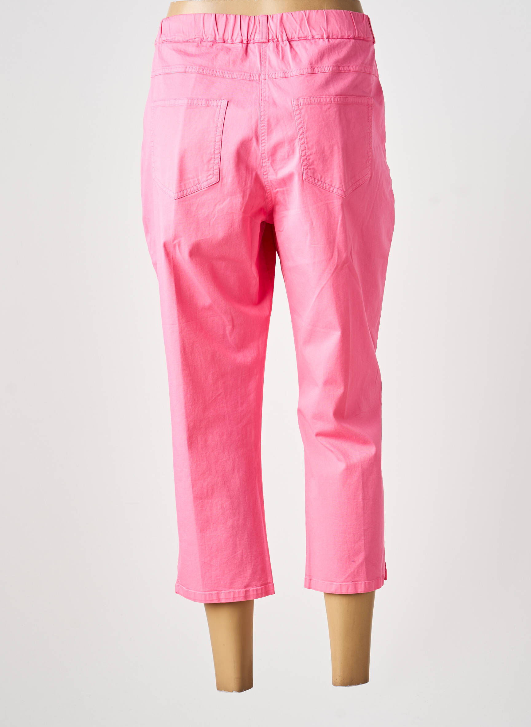 Pantacourt coupe droite taille normale rose GUY DUBOUIS femme