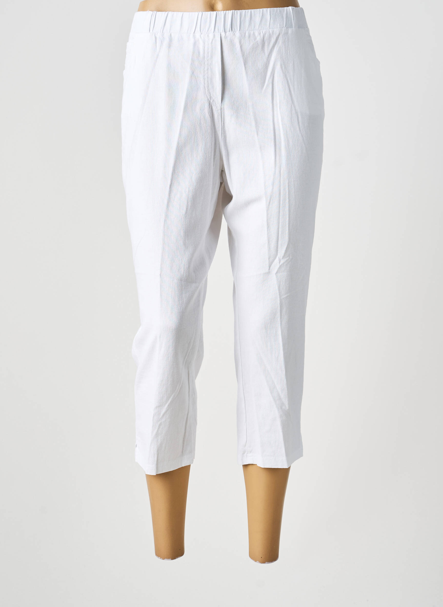 Pantacourt coupe droite taille normale blanc MERI & ESCA femme
