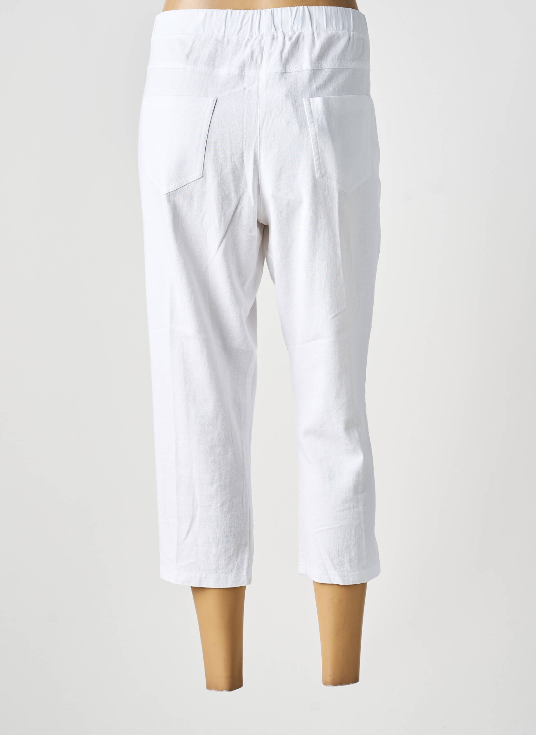 Pantacourt coupe droite taille normale blanc MERI & ESCA femme