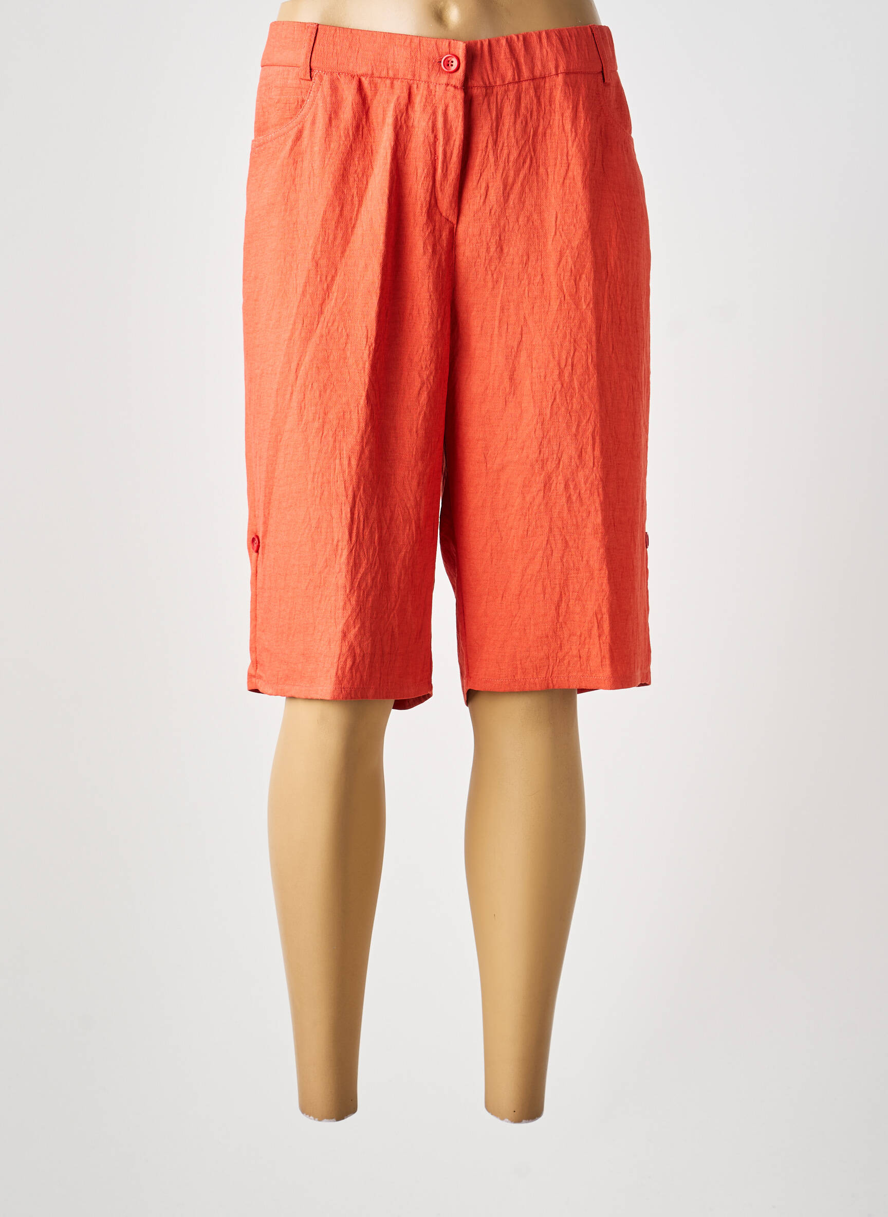 Bermuda tissage popeline taille normale orange MERI & ESCA femme