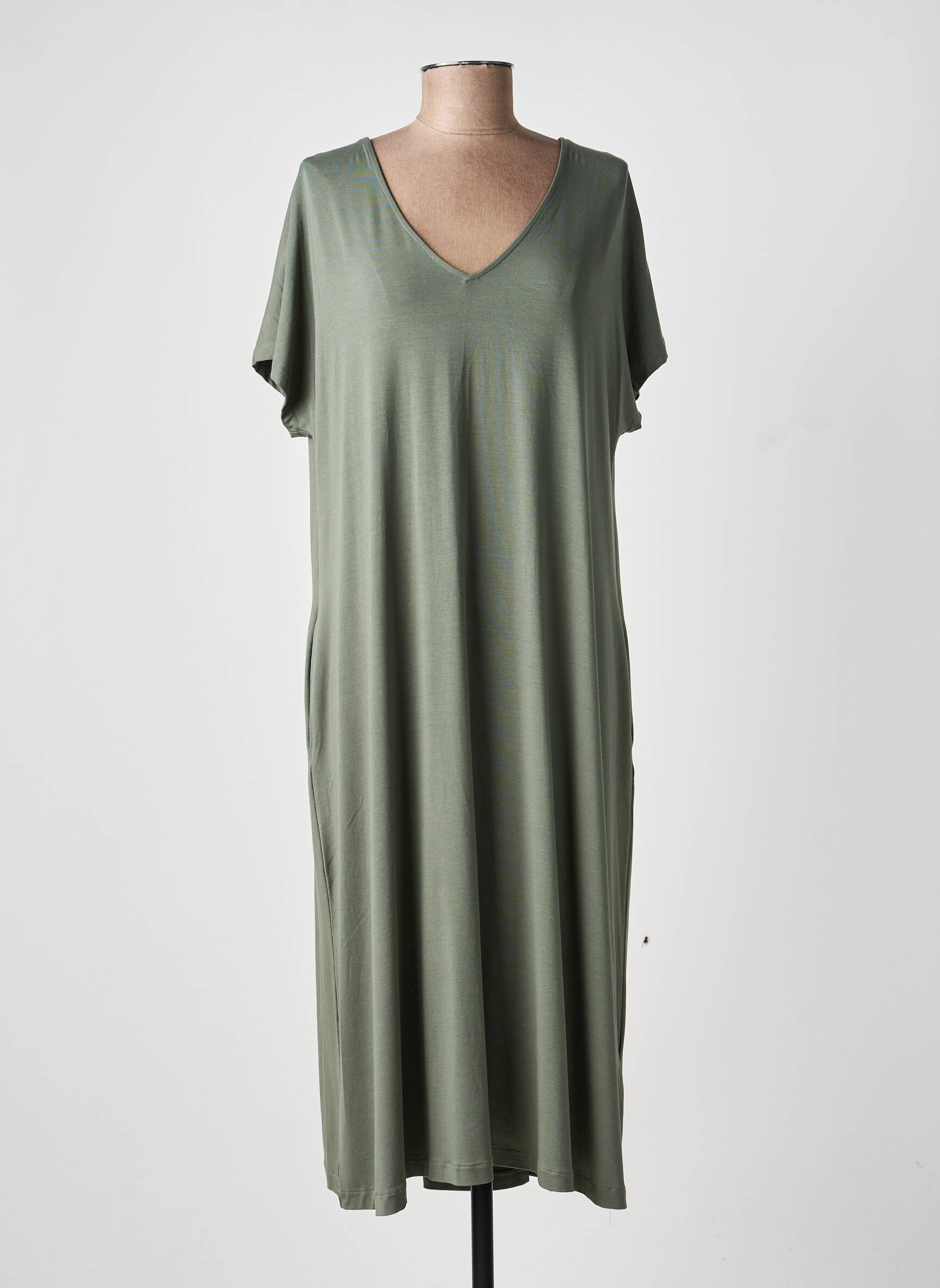 Robe mi-longue manches courtes manches courtes vert GUITARE femme