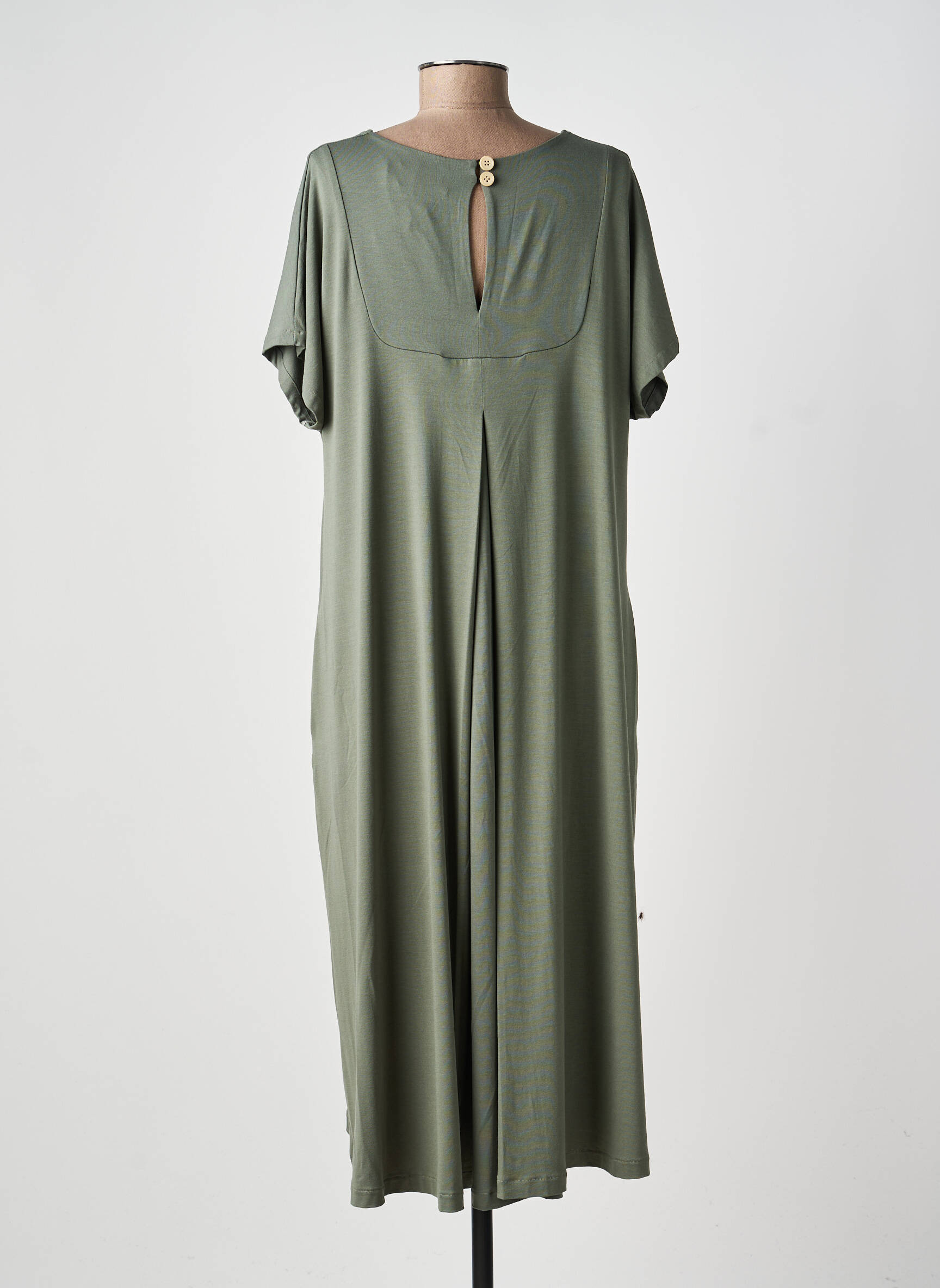 Robe mi-longue manches courtes manches courtes vert GUITARE femme