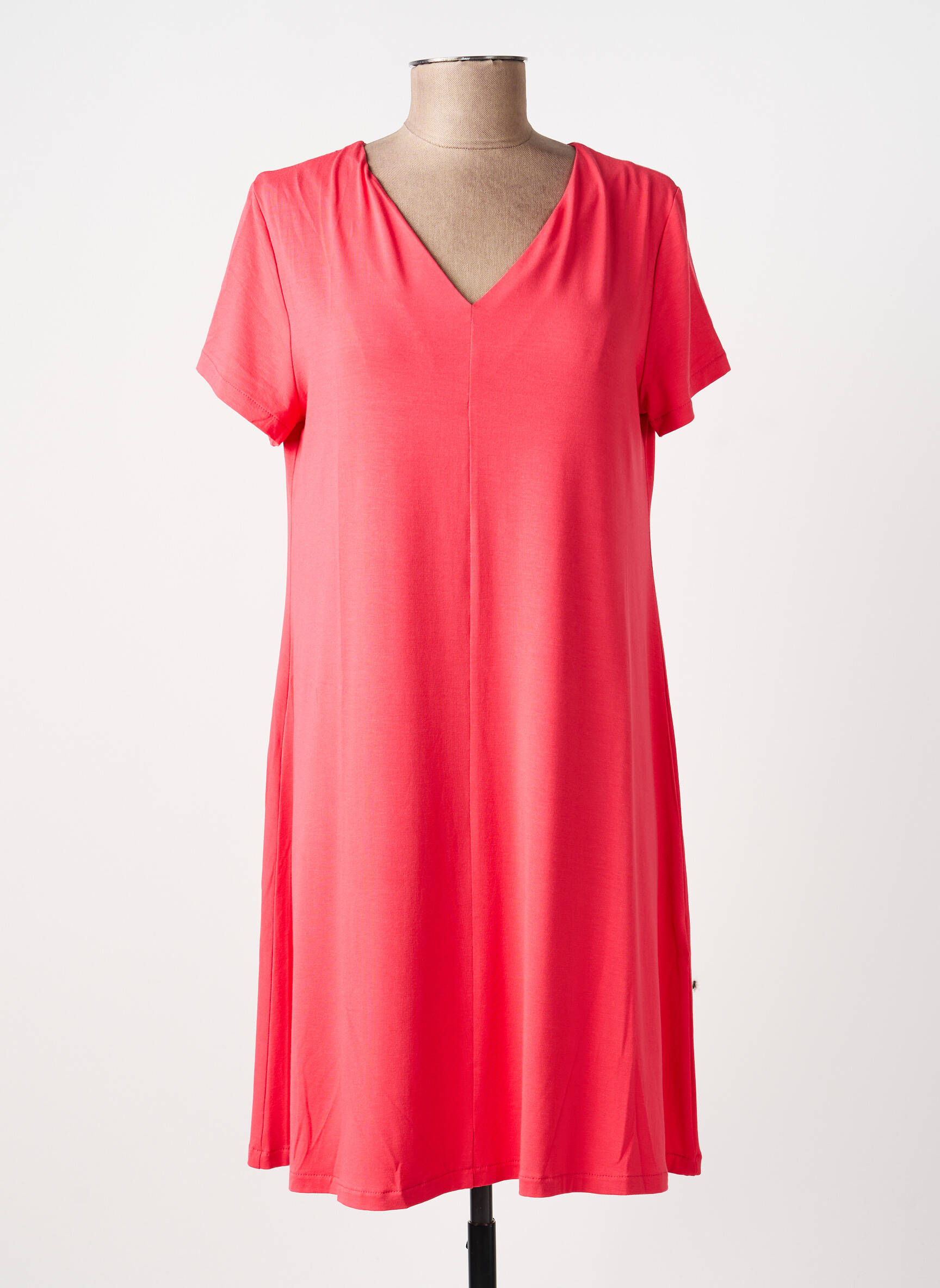 Robe mi-longue manches courtes manches courtes rose GUITARE femme