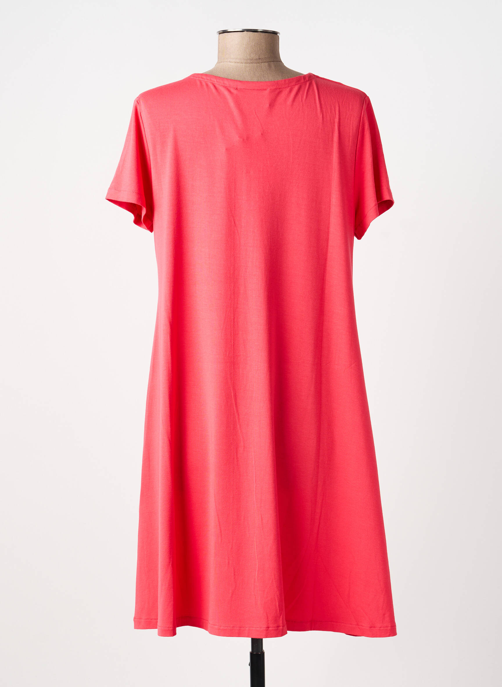 Robe mi-longue manches courtes manches courtes rose GUITARE femme