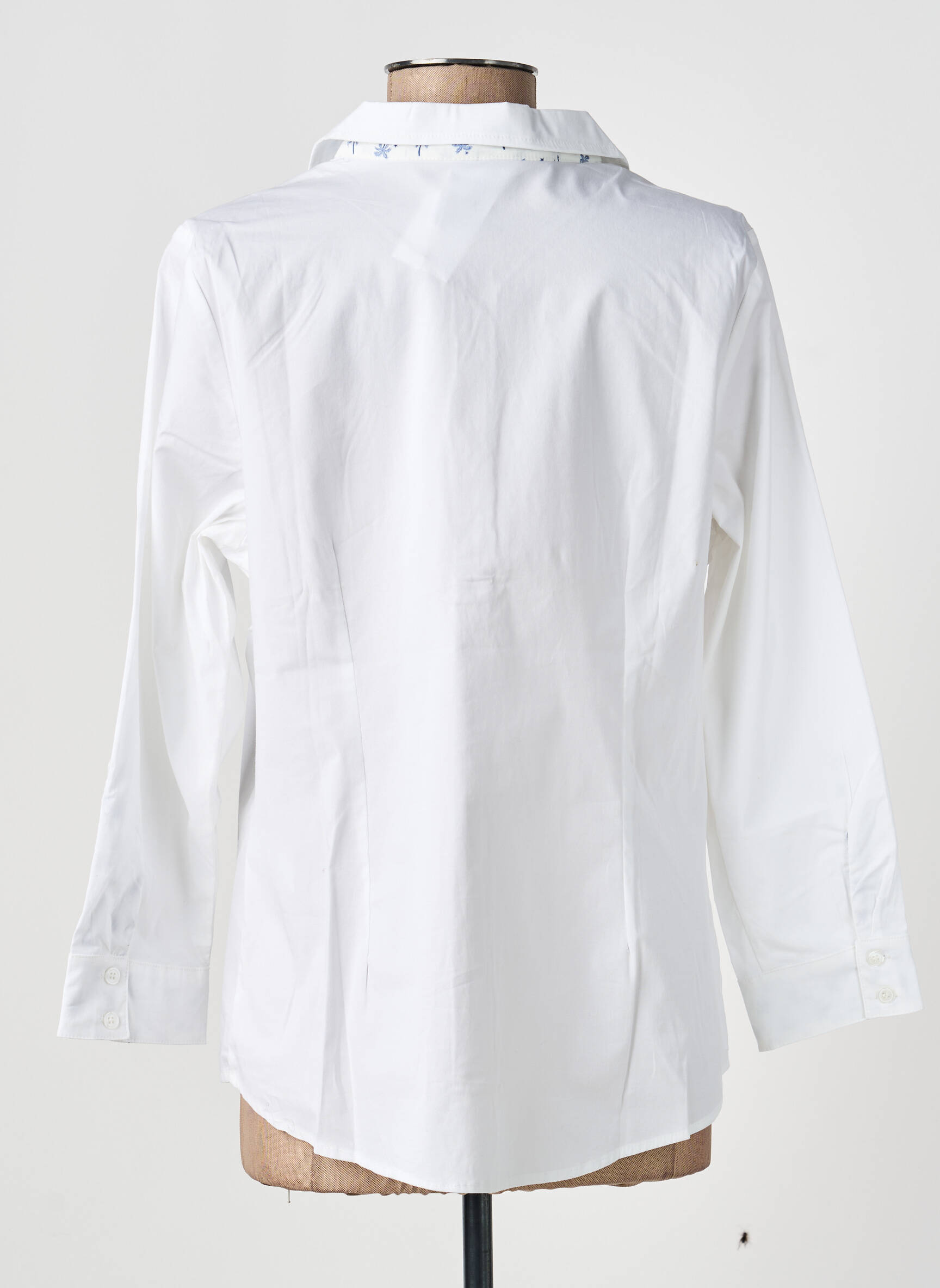 Chemisier coupe droite manches longues blanc CHATELET femme
