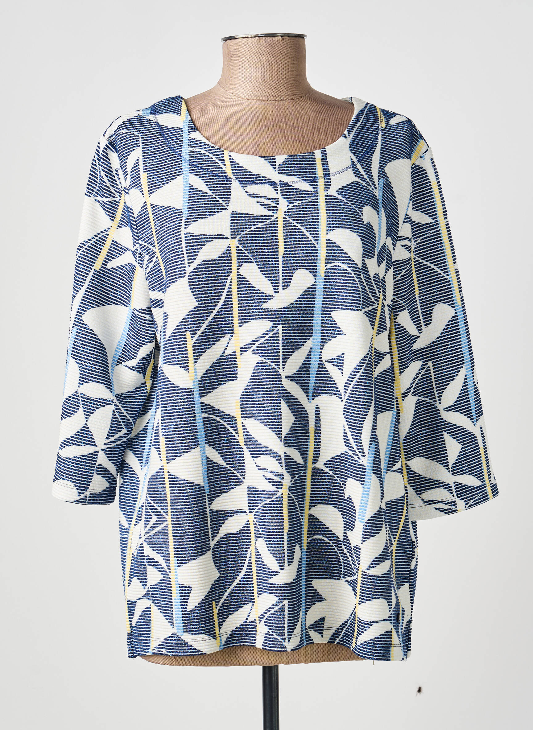 T-shirt manches 3/4 manches 3/4 bleu OLSEN femme
