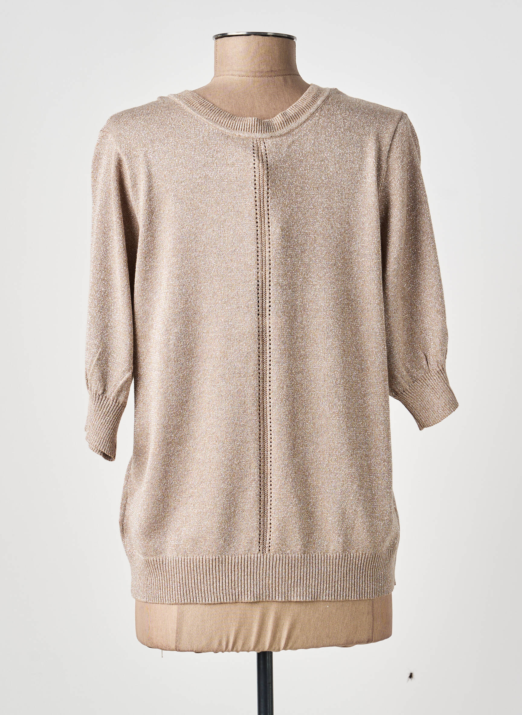 Gilet manches courtes col v marron MARBLE femme