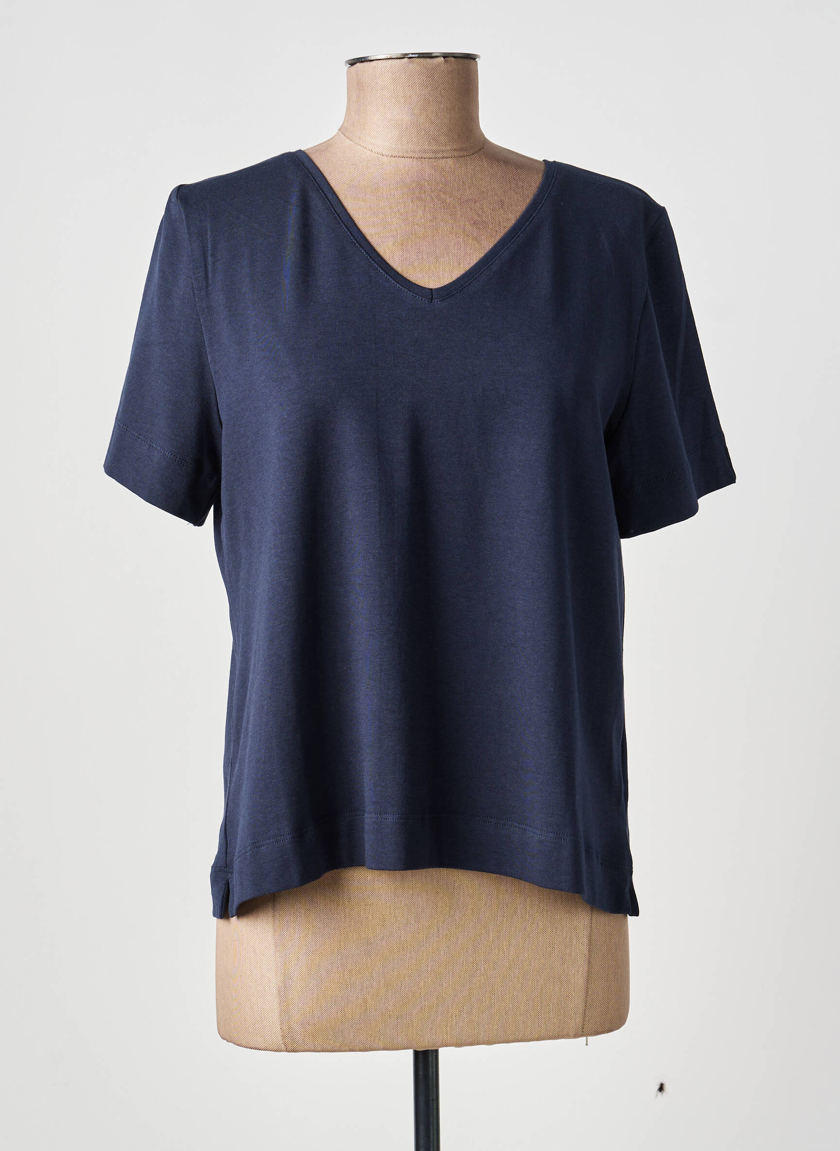 T-shirt coupe droite manches courtes bleu GUITARE femme