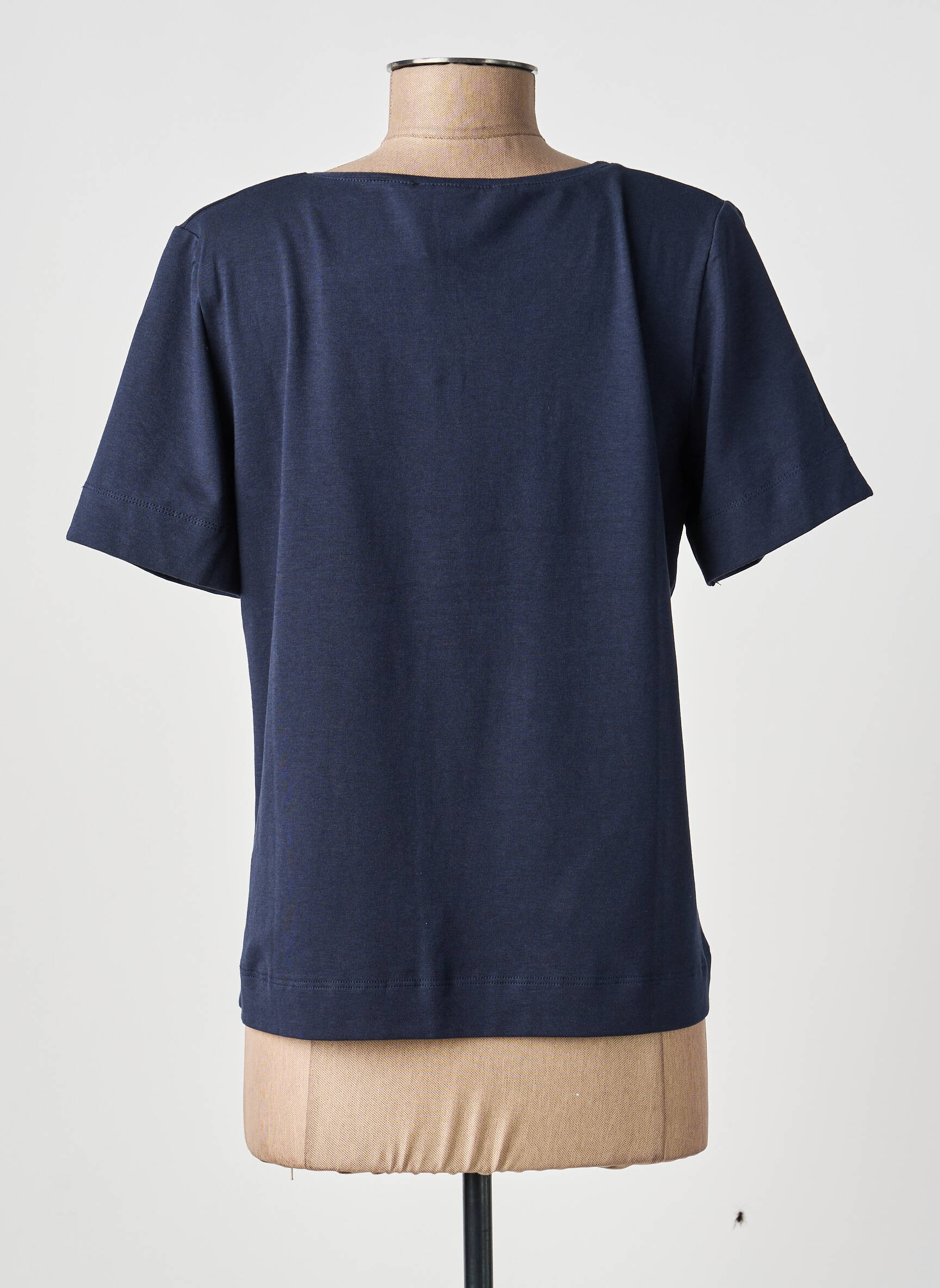 T-shirt coupe droite manches courtes bleu GUITARE femme