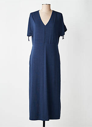 Robe longue manches courtes manches courtes bleu GUITARE femme