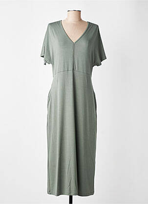 Robe longue manches courtes manches courtes vert GUITARE femme