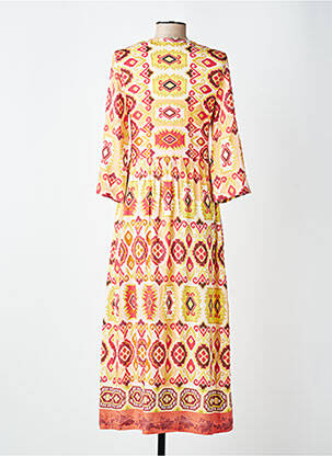 Robe longue manches longues manches longues orange GUITARE femme