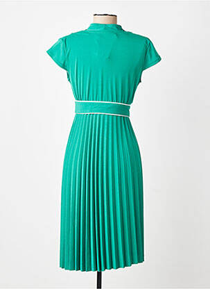 Robe mi-longue manches courtes manches courtes vert GREGORY PAT femme
