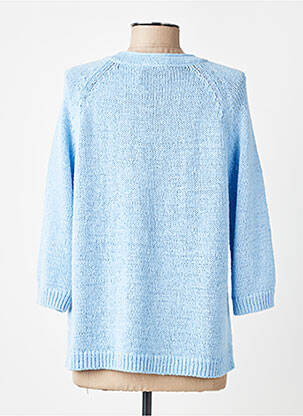 Pull coupe droite manches 3/4 bleu OLSEN femme