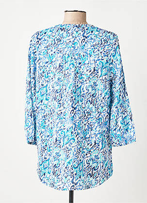 Chemisier imprimé fantaisie manches longues bleu OLSEN femme
