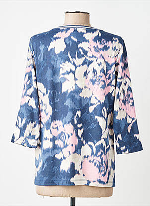 Pull coupe droite manches 3/4 bleu OLSEN femme