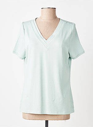 T-shirt coupe droite manches courtes vert GUY DUBOUIS femme