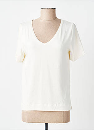 T-shirt coupe droite manches courtes beige GUITARE femme