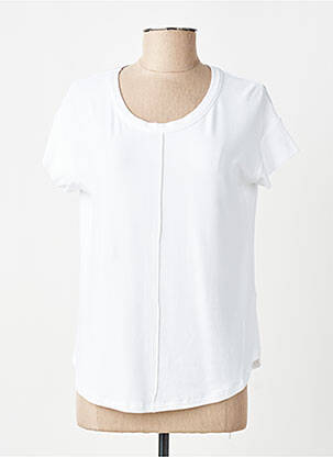 Top tissage crêpe manches courtes blanc GUITARE femme