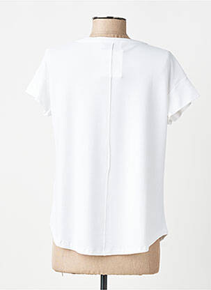 Top tissage crêpe manches courtes blanc GUITARE femme