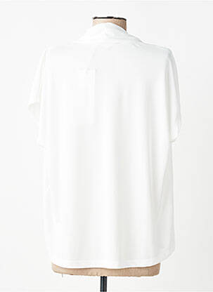 Top tissage crêpe manches courtes blanc ANANKE femme