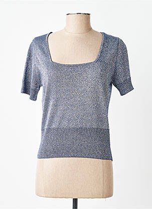 T-shirt coupe cintrée manches courtes bleu MARBLE femme