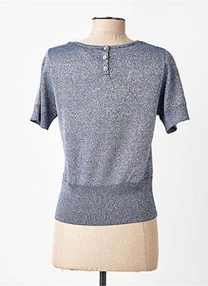 T-shirt coupe cintrée manches courtes bleu MARBLE femme