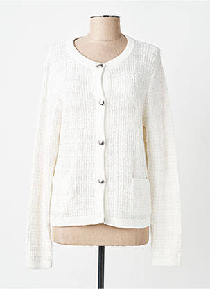 Gilet manches longues col rond blanc OLSEN femme