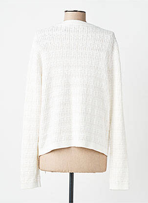 Gilet manches longues col rond blanc OLSEN femme