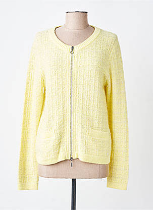 Gilet manches longues col rond jaune OLSEN femme