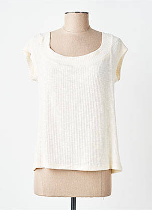 T-shirt coupe droite manches courtes beige MERI & ESCA femme