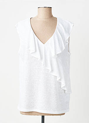 Top manches courtes manches courtes blanc MARBLE femme