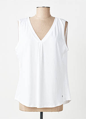 Top stretch manches courtes blanc MARBLE femme