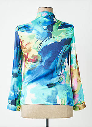 Chemisier imprimé fantaisie manches longues bleu GREGORY PAT femme
