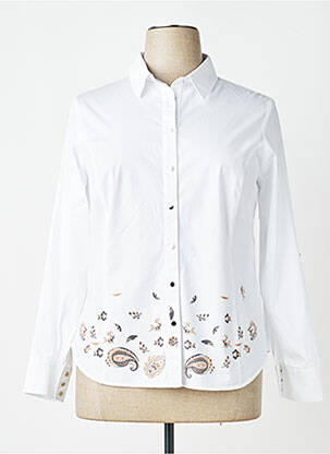 Chemisier coupe cintrée manches longues blanc MERI & ESCA femme