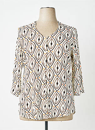Blouse tissage popeline manches 3/4 blanc CHATELET femme