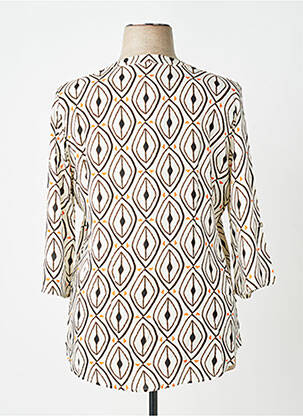 Blouse tissage popeline manches 3/4 blanc CHATELET femme