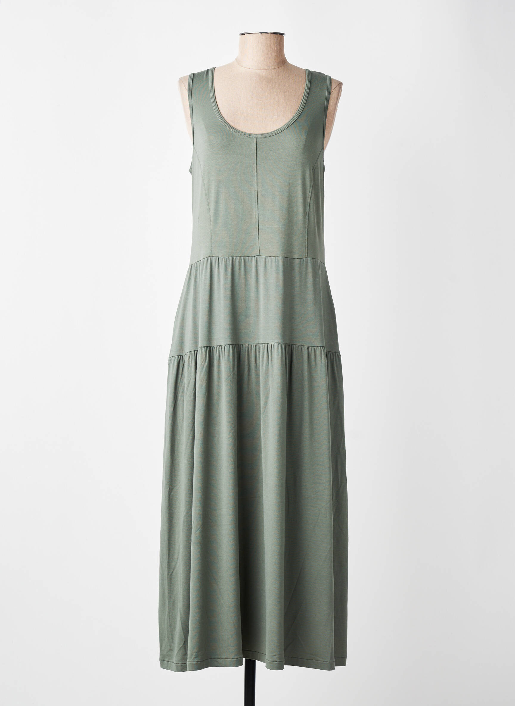 Robe longue sans manche sans manche vert GUITARE femme