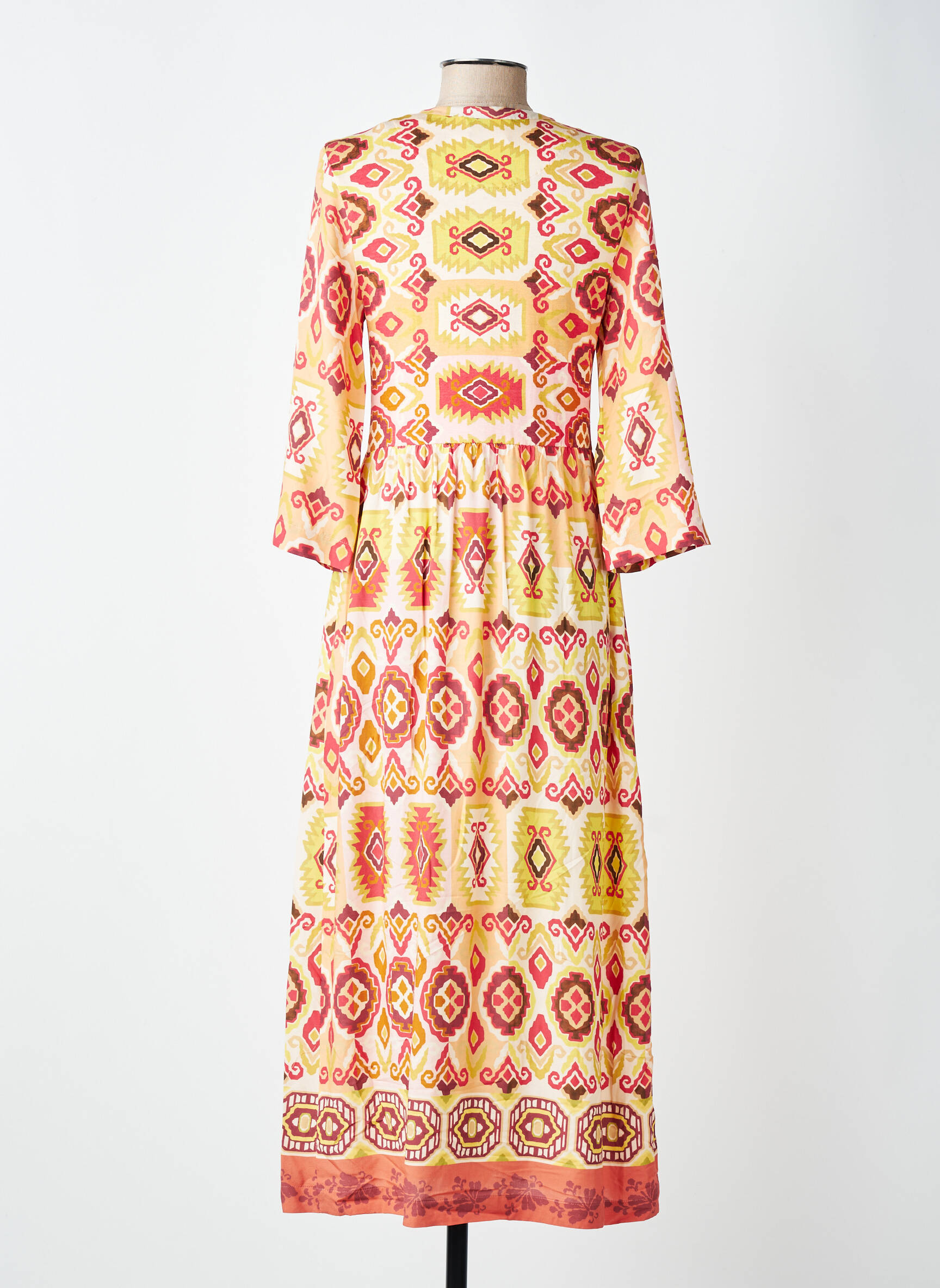 Robe longue manches longues manches longues orange GUITARE femme