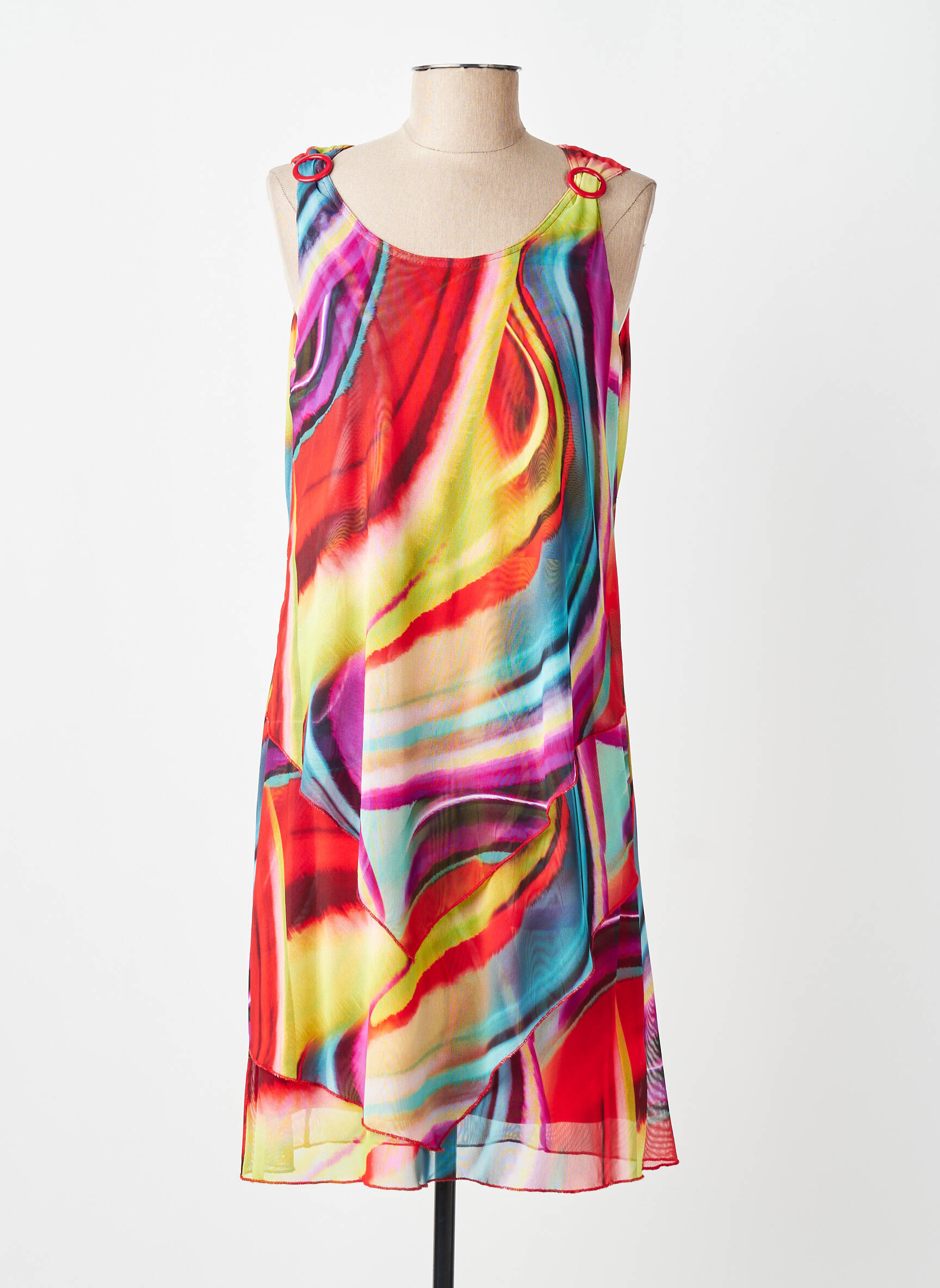 Robe mi-longue sans manche sans manche rouge GREGORY PAT femme