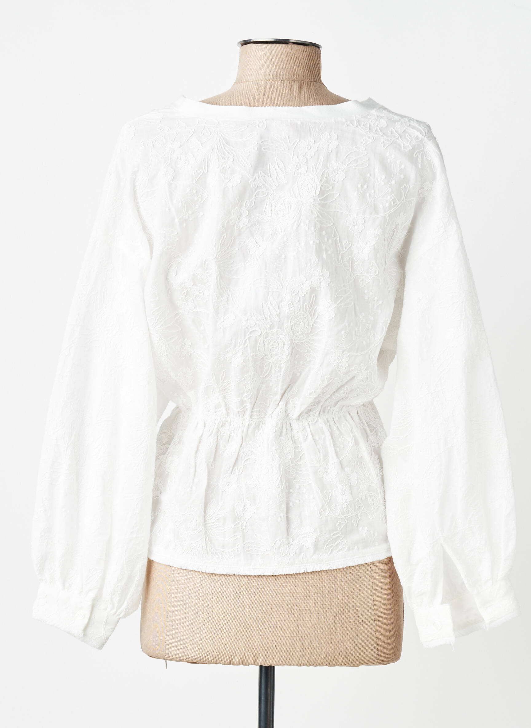 Top coupe cintrée manches longues blanc LION OF PORCHES femme