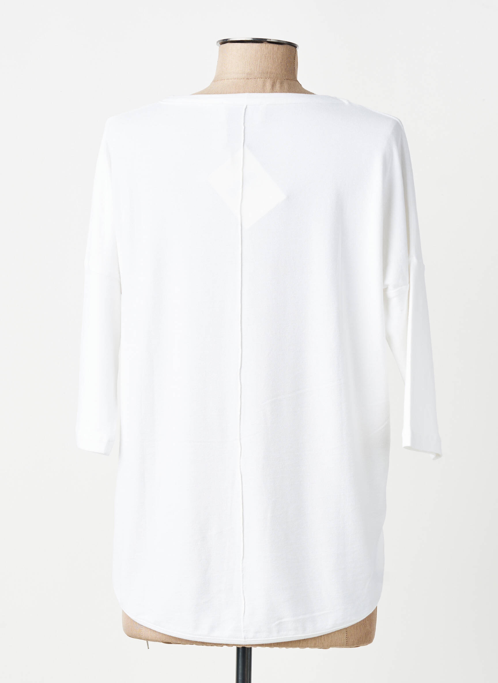 Top tissage crêpe manches 3/4 blanc GUITARE femme