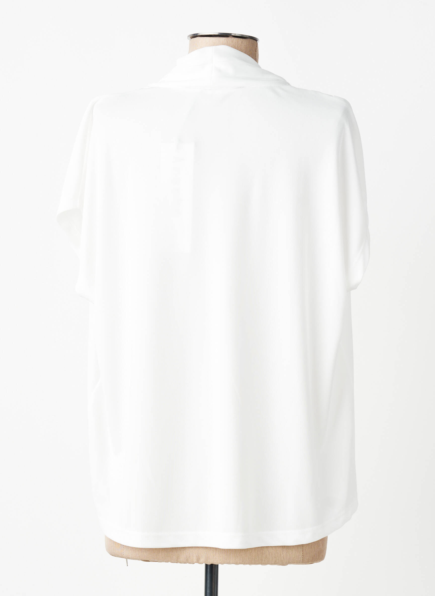 Top tissage crêpe manches courtes blanc ANANKE femme