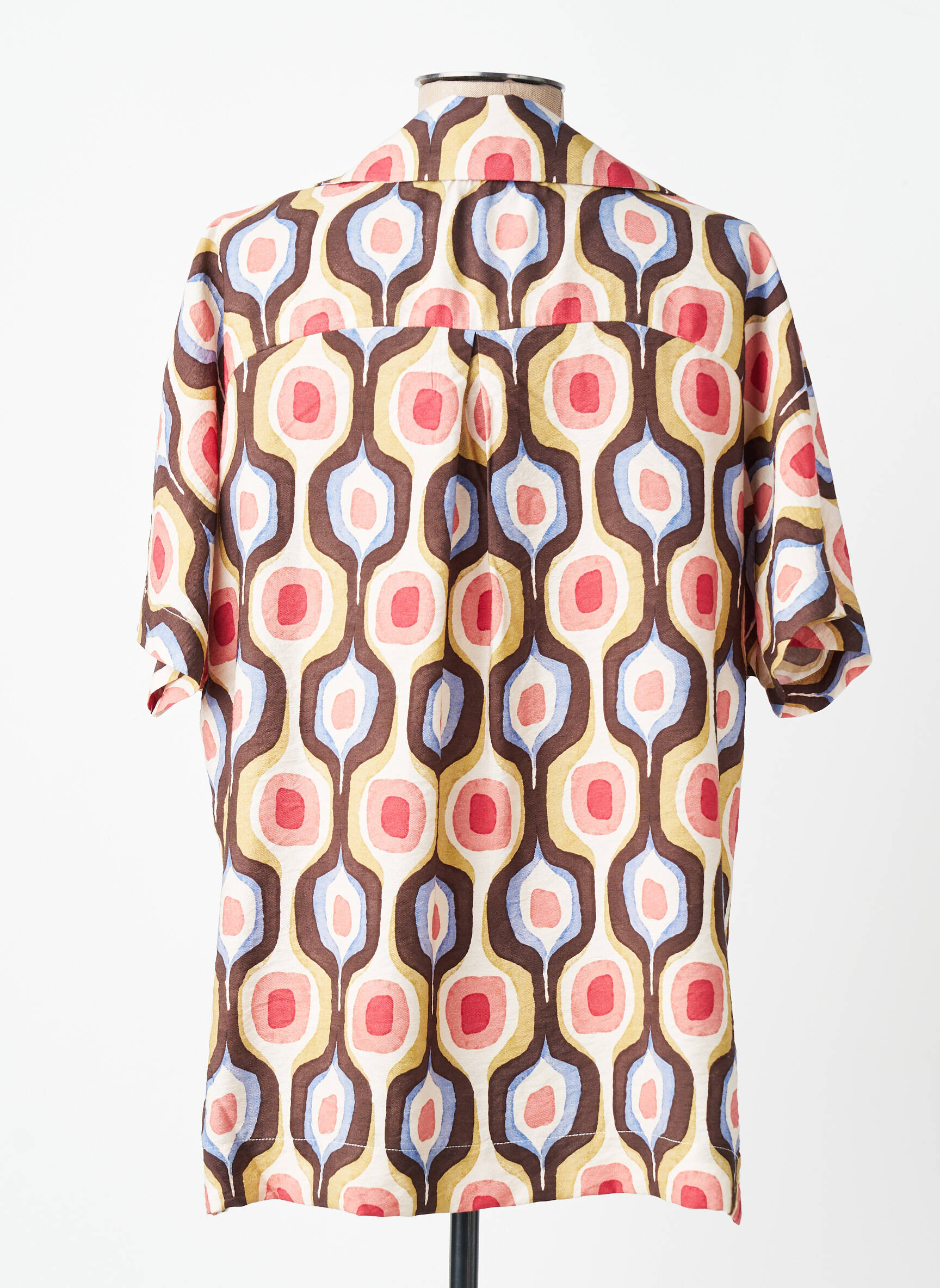 Top tissage crêpe manches courtes marron LION OF PORCHES femme