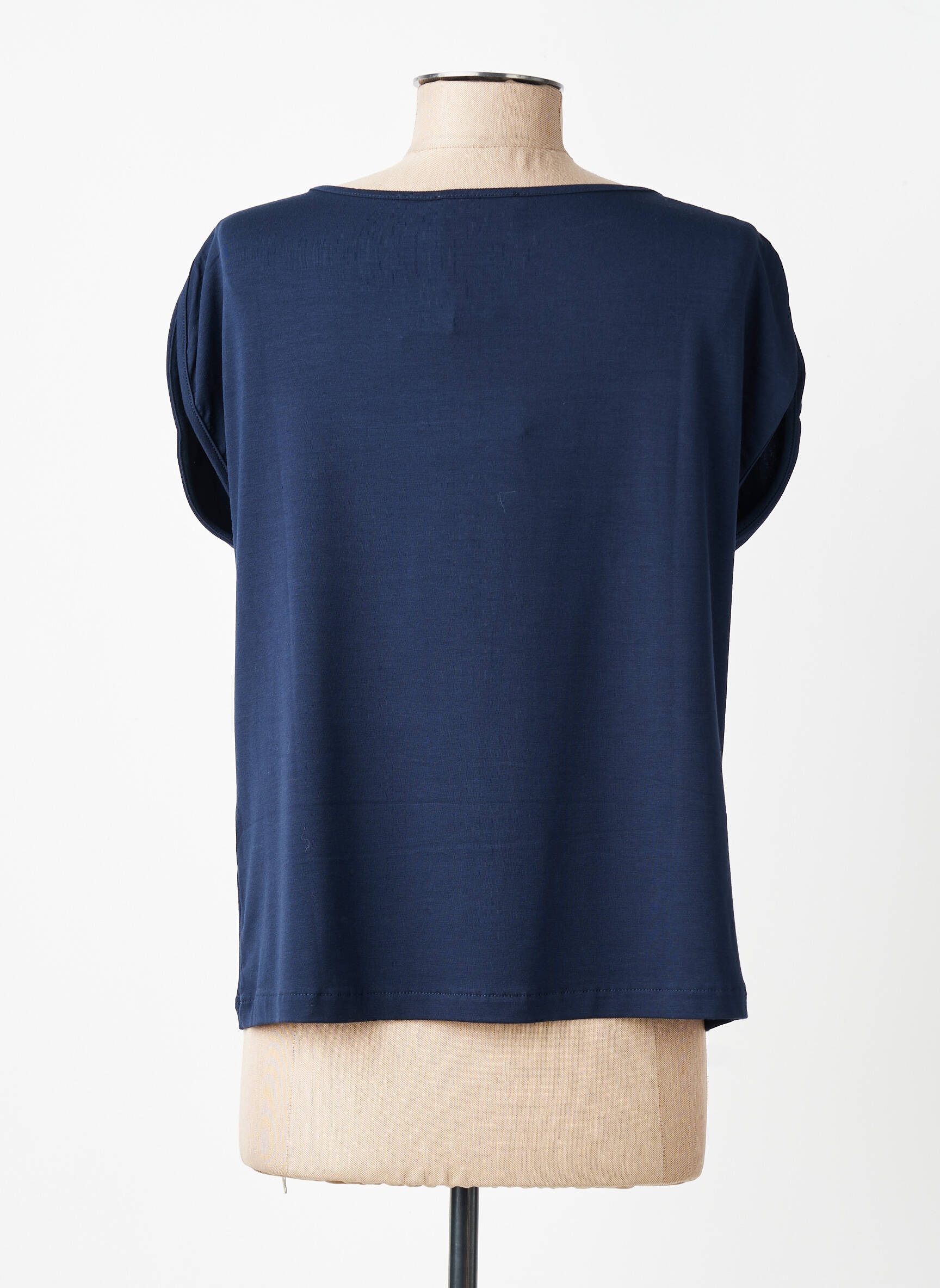 T-shirt coupe droite manches courtes bleu GUITARE femme